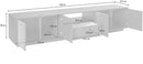 Mobile TV 4 Ante 1 Cassetto 220,1x41,5x46 cm Bloom Bianco Lucido e Noce