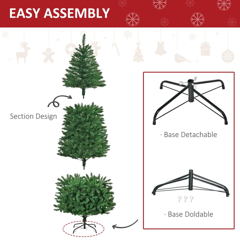Albero di Natale Artificiale 225 cm 1146 Rami 450 Luci LED Bianche Verde