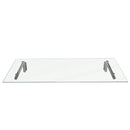 Pensilina Tettoia 120x80x0,8 cm in Vetro con Staffe in Acciaio 