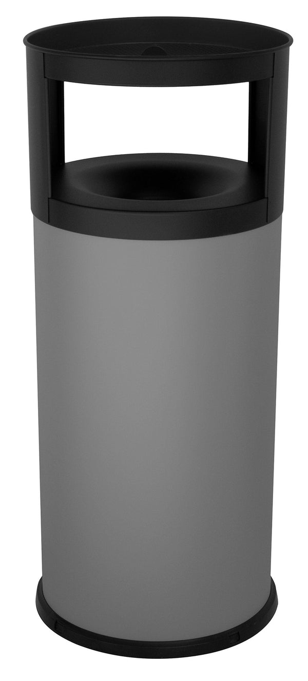 acquista Pattumiera Gettacarte Ø38xh90 cm Autoestinguente Posacenere in Acciaio Verniciato Grigio
