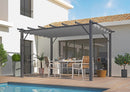 Pergola da Giardino 4x3x2,3 m in Alluminio Grigio Antracite con Telo di Copertura 280g/mq Grigio