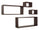 Set 3 Mensole Cubo da Parete Quadrato e Rettangolare in Fibra di Legno Merlino Wengè