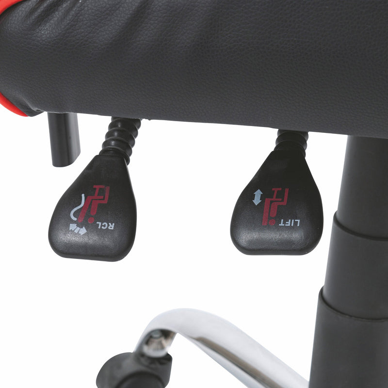 Sedia da Gaming 61x56x123 cm in Similpelle Nera e Rossa