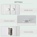 Pensile Mobile Bagno Sospeso con Armadietto a 2 Ante e Ripiano Aperto 60x20x70,5 cm in MDF Bianco 