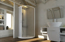 Box Doccia Semicircolare 1 Anta a Soffietto in PVC Apertura Laterale H185 cm Dorini Bianco Varie Misure
