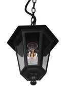 Lampada a Sospensione da Esterno Attacco E27 in Alluminio Nero Opaco