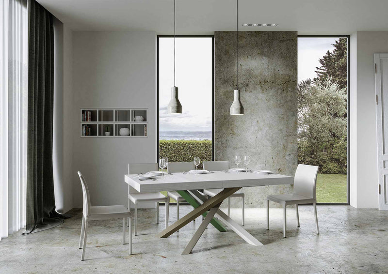 Tavolo Allungabile 180/284x90x77 cm Volantis Premium Bianco Frassino