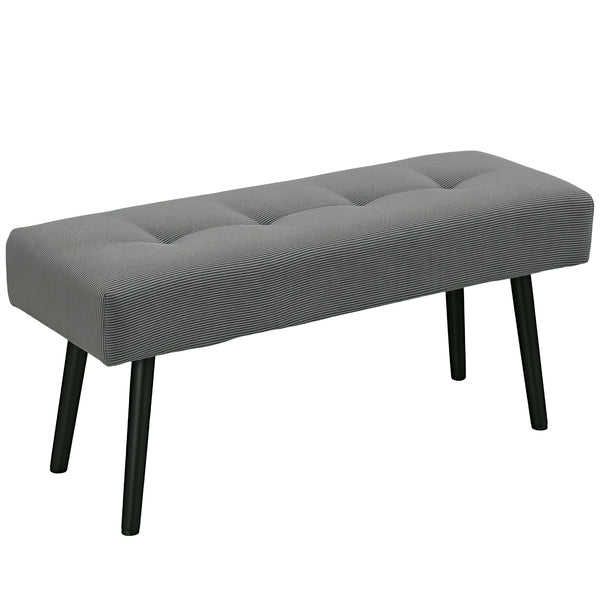 Panca Fondoletto 100x36x45 cm in Tessuto Effetto Velluto a Coste Grigio online
