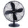 Ventilatore da Tavolo 4 Pale 3 Velocità 50W in Acciaio Laminato e Alluminio Nero