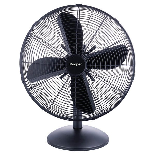 sconto Ventilatore da Tavolo 4 Pale 3 Velocità 50W in Acciaio Laminato e Alluminio Nero