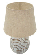 Lampada da Tavolo Resina Oblix Ø35x55 cm in Resina e Ferro e Tessuto Multicolor      