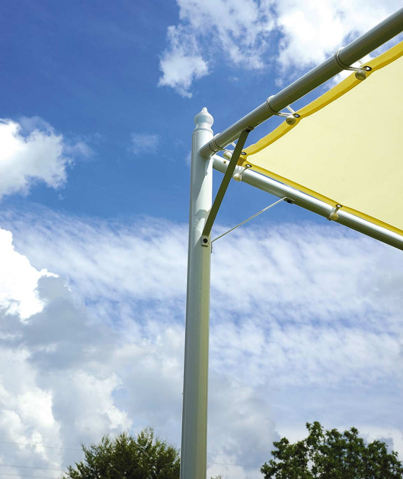 Gazebo a Vela Ombreggiante da Giardino in Ferro 4x4m Vorghini Butterfly Bianca
