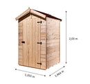 Casetta Box da Giardino 1,4x1,4 m con Pavimento e WC a Secco in Legno Picea Massello 16mm Eden