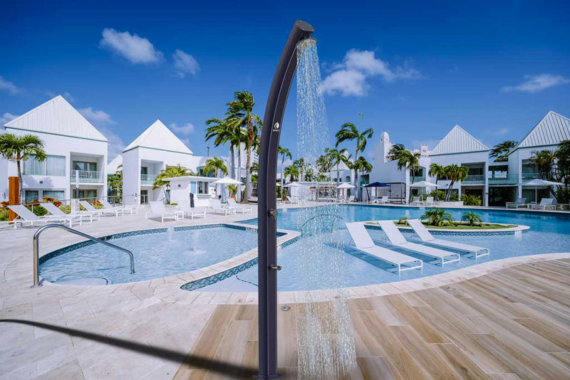 Doccia Solare da Giardino 25L Miscelatore e Lavapiedi Sined Emi Blu