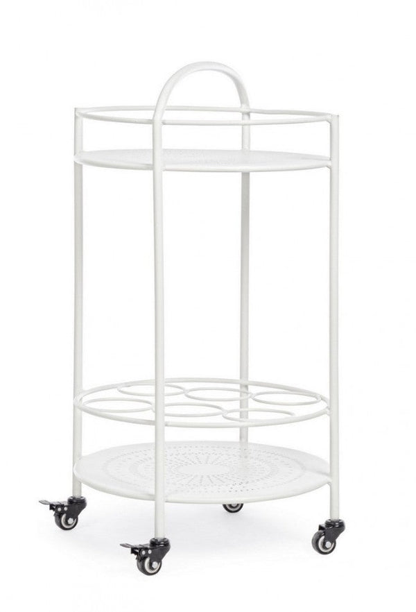 prezzo Carrello con Porta Bottiglie Burton Bianco in Metallo