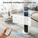 Ventilatore a Torre da Pavimento 25x25x80 cm Oscillante 70° in PP e ABS Bianco e Nero      