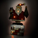 Babbo natale in legno con 7 led cm 28x3xh43
