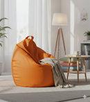 Poltrona a Sacco Pouf in Similpelle Arancio Avalli