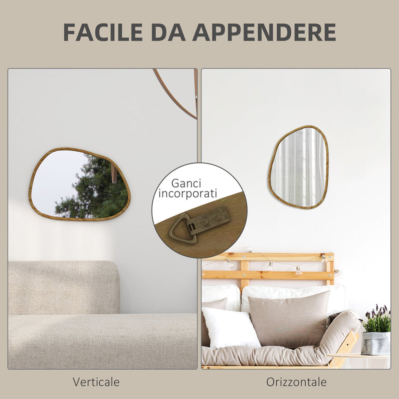Specchio da Parete Decorativo di Lusso Irregolare Grande Nero Asimmetrico a Tutt Specchio da Parete Decorativo di Lusso Irregolare Grande Nero Asimmetrico a Tutt