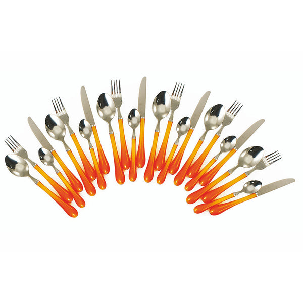 online Servizio Set di Posate 24 Pezzi in Acciao Inox Villa d'Este Goccia Arancio