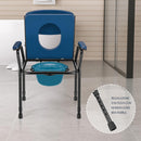 Sedia Wc per Anziani e Disabili 57x49x84-99,5 cm con Vaso Rimovibile e Cuscini Blu      