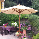 Ombrellone da Giardino Ø4 m Palo Ø48 mm in Legno Telo in Acrilico Danieli Havana Ecrù