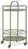 Carrello da Cucina 45x81 cm con Portabottiglie e Ruote in Acciaio Verde