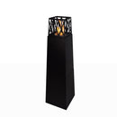 Camino a Bioetanolo da Esterno 40x40x145 cm Vulcano Struttura in Acciaio Nero  