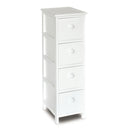 Cassetiera con 4 Cassetti in Legno Paulownia Bianco Fadi