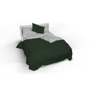 Copripiumino Matrimoniale con Sacco e Federe Double Face Verde Oliva/Grigio Chiaro