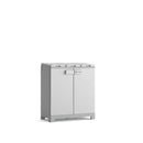 Armadio Pattumiera Differenziata 2 Ante 94x45x101 cm Keter Recyclo Premium Grigio e Bianco  