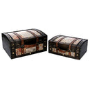 Set 2 Scatole in Legno nero rettangolare 