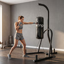 Supporto Sacco da Boxe Autoportante 123x141x220 cm con Sacco da 20 kg in Acciaio Nero      