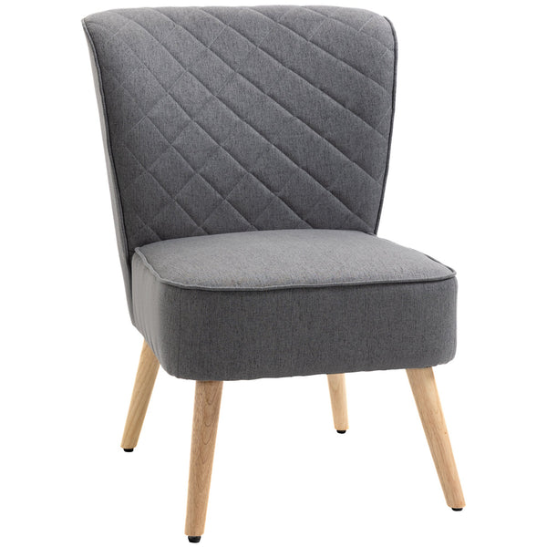 sconto Sedia Imbottita 61x69x85 cm in Tessuto Effetto Lino Grigio Chiaro