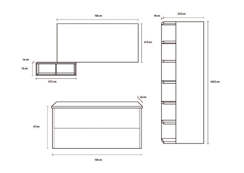 Mobile da Bagno HW08 Tabacco Chiaro TFT