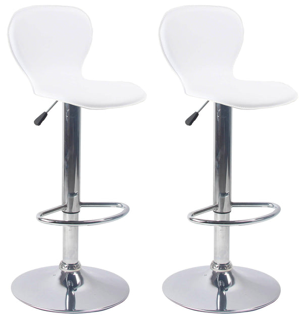 Set 2 Sgabelli con Alzata a Gas e Seduta Girevole in Similpelle Orlando Bianco online