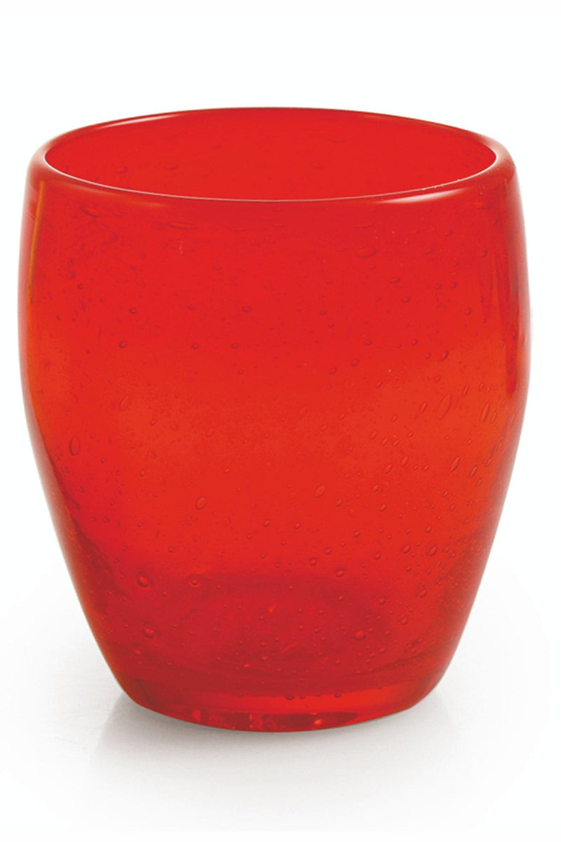 Set 6 Bicchieri Ø7,3x10 cm in Vetro Soffiato Villa d'Este Home Tivoli Acapulco Rossi