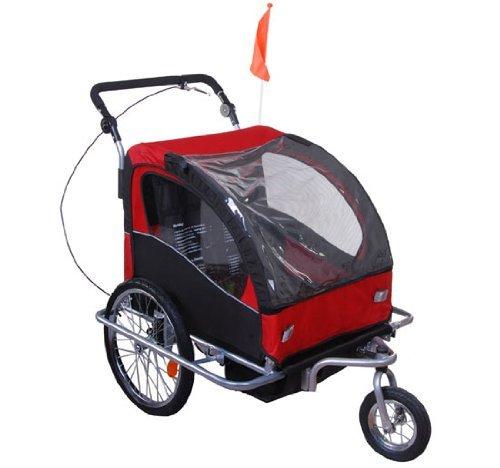 Carrello per Bici e Passeggino 2 in 1 Rosso e Nero acquista