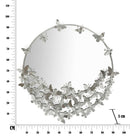 Specchio Farfalle Round Argento Ø91x3x94 cm in Ferro Argento