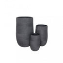 Set di 3 vasi  Fiordaliso in Fibra sintetica Grigio scuro