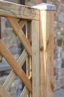 Pannello Grigliato con 2 Fioriere da Giardino 194x40x150h cm in Legno  Naturale