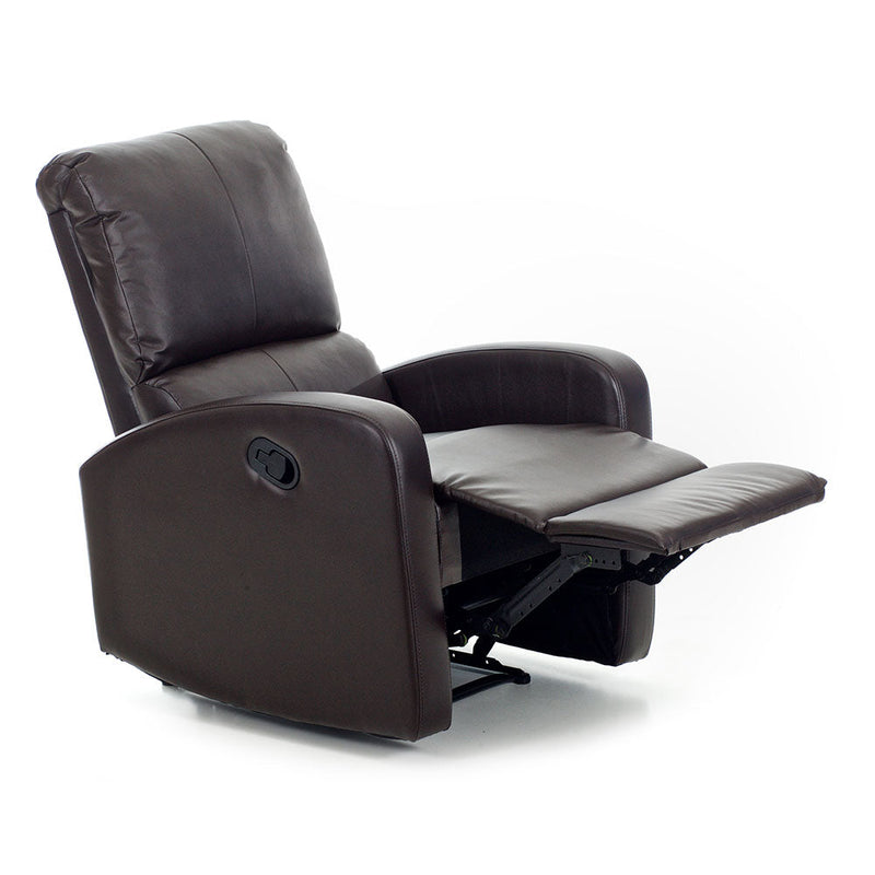 Poltrona Relax Reclinabile Manuale in Similpelle Camilla Marrone