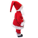 Pupazzo Babbo Natale H45 cm Carillon con Suoni e Movimento Rosso e Grigio