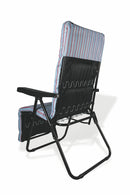 Sedia Sdraio Reclinabile Pieghevole Soriani Righe Celeste e Rosse