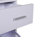 Divanetto Scarpiera 3 Scomparti con Cuscino Bianco 94.5x57x30 cm 