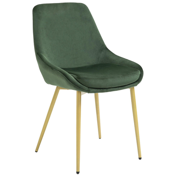 Sedia Imbottita 49x57,5x81 cm in Tessuto Vellutato Verde acquista