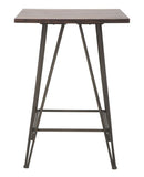 Tavolo Bar Harlem 60x60x85 cm in Ferro e Naturale e Grigio