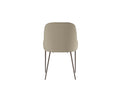 Set 4 Sedie Ginevra 54x63x89 cm in Tessuto Easy-Clean Gambe in Metallo Bronzo Beige      