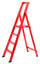 Scala Pieghevole in Legno 4 Gradini H88 cm Rossa
