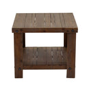 Tavolino Quadrato in Legno di Abete e MDF 2 Piani Ankara